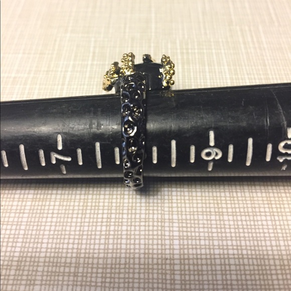 Just beautiful artwork green Quartz Rhodium over silver ring - Picture 8 of 8